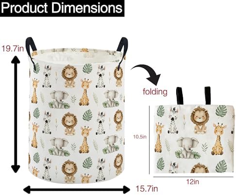 ESSME Animal Laundry Basket, Cute Hamper Collapsible Canvas Waterproof Storage - Image 2