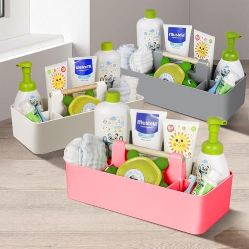 Baby Shower Caddy Plastic Nursery Portable Storage Organizer Pink - Image 4