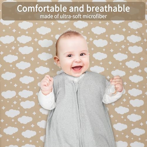 GUNTAIL Pack and Play Sheets Fitted, 2 Pack Pack n Play Sheets - Image 5
