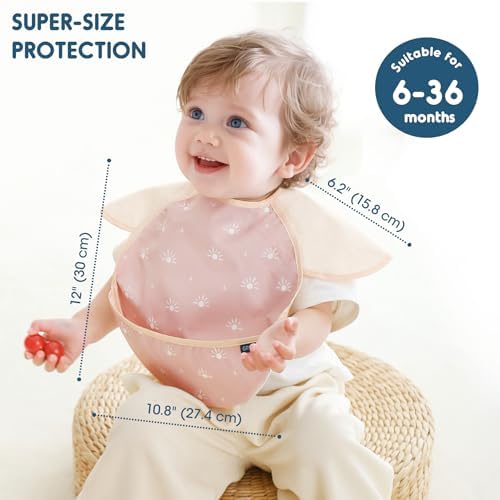 GRSSDER 3-pack Mess Proof Baby Feeding Bibs - Image 3