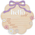 Hello World Wooden Baby Birth Announcement Sign by TTMerriwood
