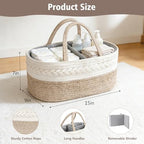 Diaper Caddy Organizer, Cotton Rope Baby Basket - Image 3