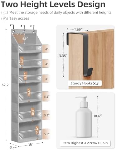 STORAGE MANIAC Over the Door Organizer 6-Shelf Closet Hanging Storage - Image 3