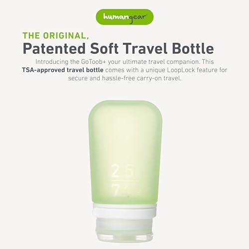 humangear GoToob+ | Refillable Silicone Travel Bottle | Locking Lid | Food-Safe - Image 2