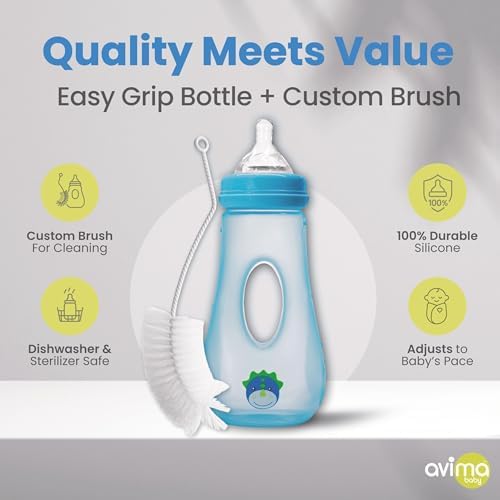 Avima 8 oz Easy Grip Baby Bottles w Medium Flow Nipples - Image 3