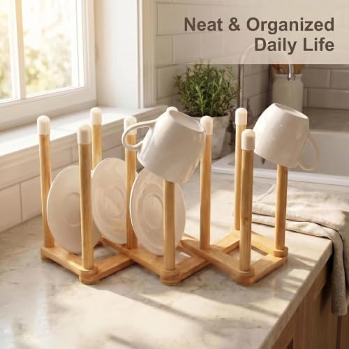 Bamboo Retractable Bottle Drying Rack Cup Dish Drying Racks, Sports Water - Image 4