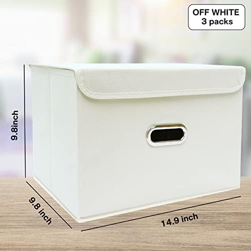 Linen Fabric Foldable Collapsible Storage Cube Bin Organizer Basket Fabric - Image 2