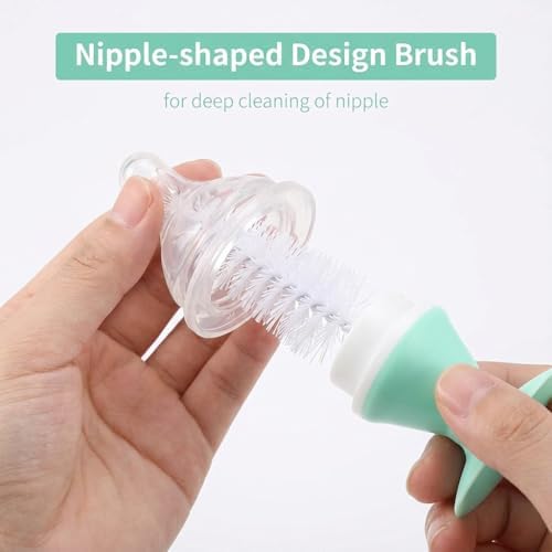 Ariseno 7-in-1 Baby Bottle Brush Set, Nylon & Silicone Bottle Brush - Image 5