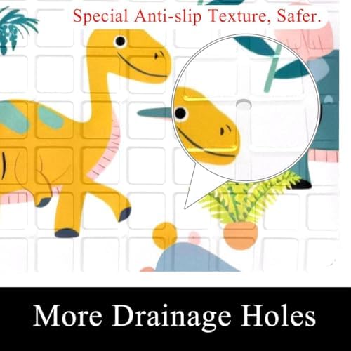 Shower Mat Non Slip, Cartoon Dinosaurs Anti Slip Bath Mat - Image 2