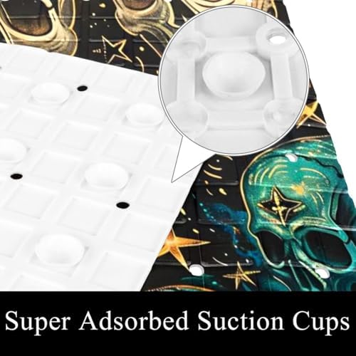 Shower Mat Non Slip, Skulls and Star Anti Slip Bath Mat - Image 3