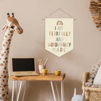Christian Nursery Wall Art Canvas Banner, Fearfully and Wonderfully Made - Image 3