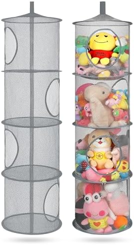 2Pcs Hanging Stuffed Animal Storage Hammock Net 4 Tiers by coastalrose