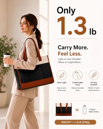 LOVEVOOK Work Tote Bag for Women, 15.6 Inch Laptop Bag - Image 5
