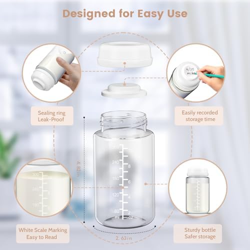 4 Pack 10oz Wide-mouth Breastmilk Storage Bottle - Image 4