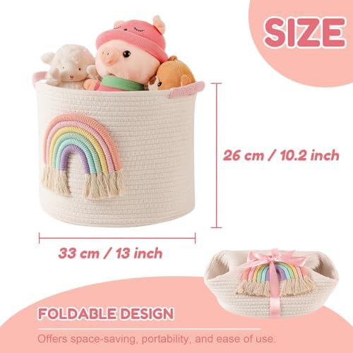 Toy Storage Baskets Woven Cotton Rope Storage Basket - Image 5