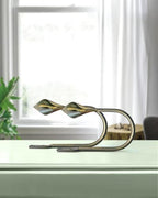 Antique Brass Curtain Holdbacks, Calla Lily Metal Tiebacks Wall Mounted - Image 3
