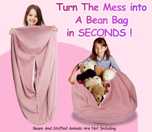 Bean Bag Cover for Organizing Plush Memory Foam Stuffed Animal Bean Bag Storage - Image 2