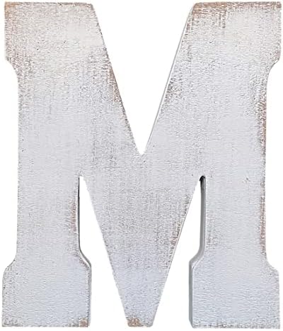 10 Inch Wooden Letter M, Freestanding and Wall Hanging Home Decor by ABELOTS