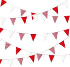 32ft Red White Buffalo Check Pennant Banner by Motroce