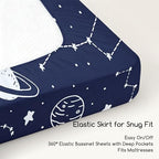 3 Pack Bedside Bassinet Sheets Girl & Boy 33" x 20" Rectangle - Image 5