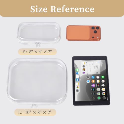 Clear Hard Shell Zipper Case, 5 Pack Diaper Bag Organizing Pouches, Hard - Image 4