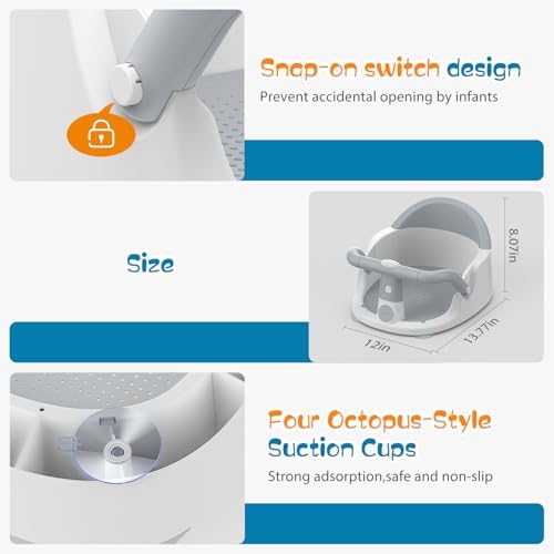 Baby Bath Seat with Suction Cups, 6M+ Up, Easy Clean - Image 3