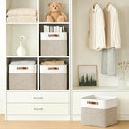 Bagnizer 13x13 Cube Storage Bins, Collapsible Fabric Storage Box, 4 Pack Closet - Image 2