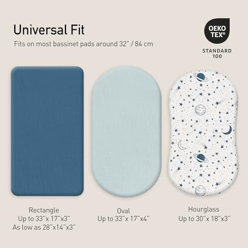 Gllquen Baby Muslin Bassinet Sheets 3pk, Soft Cotton Baby Sheet Boy 33x17 - Image 5