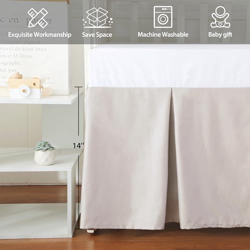 Crib Skirt Dust Ruffle, 100% Egyptian Cotton 400 Thread Count Soft Breathable - Image 3
