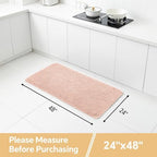 Polyester Bathroom Rug 24"x48" Dusty Pink, Non-Slip Soft Bath Mat - Image 2