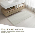 Polyester Bathroom Rug 24"x48" Light Gray, Non-Slip Soft Bath Mat - Image 2