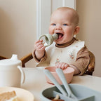 mushie Silicone Baby Bib | Adjustable Fit Waterproof Bibs - Image 3