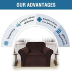 H.VERSAILTEX Stretch Velvet Armchair Cover Couch Covers 1 Cushion Chair - Image 5
