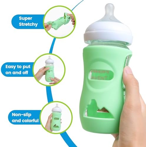 4Pack Silicone Sleeves for Philips Avent Natural Glass Baby Bottles - Image 5