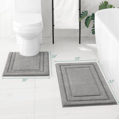 HOMEIDEAS Bathroom Rugs Sets 2 Piece, Super Soft and Absorbent Non Slip - Image 2