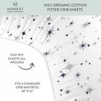 HonestBaby Unisex-Baby Classics Fitted Crib Sheets Set Standard Mattress - Image 2