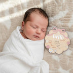 Hello World Wooden Baby Birth Announcement Sign - Image 2