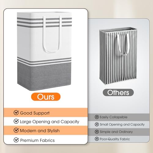 3 Pack Large Laundry Baskets, Laundry Hampers, Freestanding Waterproof - Image 5