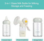 COMI Wide Neck Glass Breastmilk Collection n Storage Bottle, 6oz - Image 2