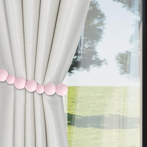 Boho Wood Bead Curtain Tiebacks Curtain Holdbacks - Image 7