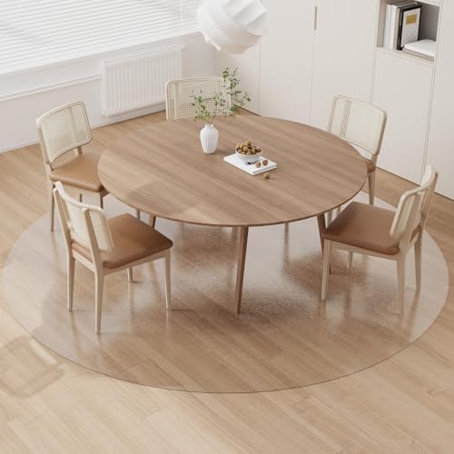 Clear Plastic Area Mat for Under Dining Table, 8ft Round No Slip Waterproof by ZPAIAreaFloorProtector