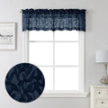 Lecloud Leia Jacquard Textured Navy Blue Sheer Valances by Lecloud