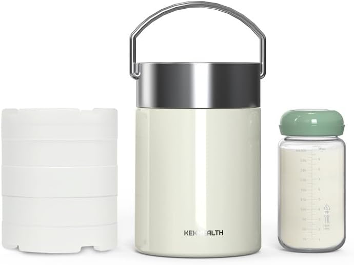 11oz Stainless Steel Breast Milk Cooler, 360° Cooling Gel Ring, 14-Hour Cold by KEKHEALTH