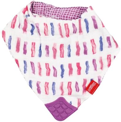 Nuby Reversible 100% Natural Cotton Muslin 3 Piece Teething Bib - Image 4