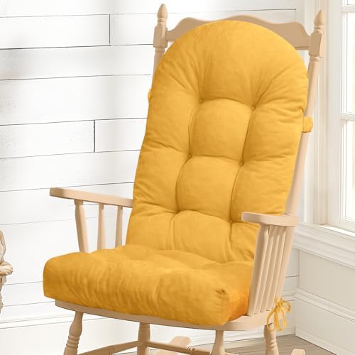 Rocking Chair Cushion, High Back, Colza Yellow by ROFIEJOX