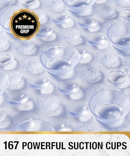 HITSLAM Bathtub Mat Non Slip, 27x15 Inch Bubble Oval Bath Tub Mat - Image 2