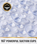 HITSLAM Bathtub Mat Non Slip, 27x15 Inch Bubble Oval Bath Tub Mat - Image 4