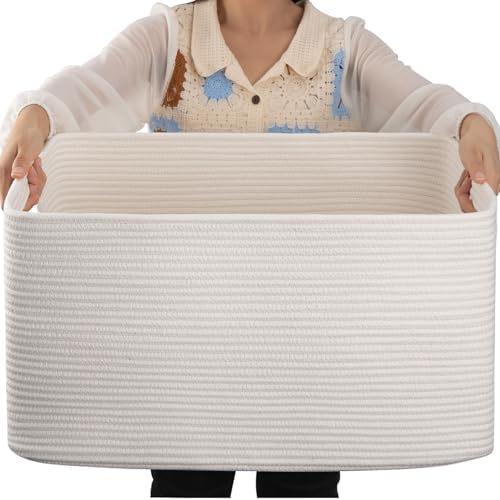 OIAHOMY 75L Large Blanket Basket Woven Storage Basket by MasterofSpaceOptimization