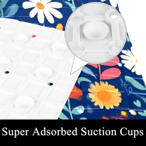 Bathtub Mat Non Slip 26.8x15.1In, Wildflowers Bath Mat - Image 3