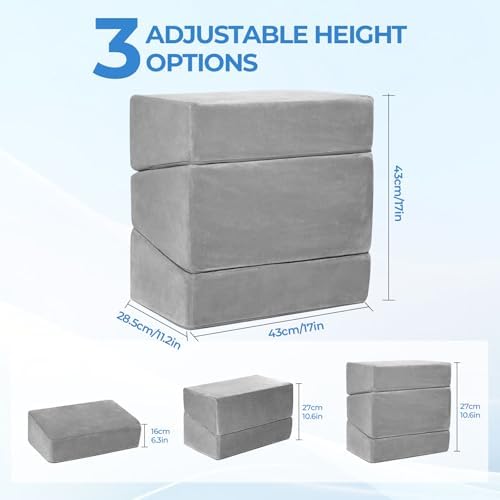3-Level Adjustable Foot Rest for Under Desk at Work, 17x11.2x17 Inch - Image 3